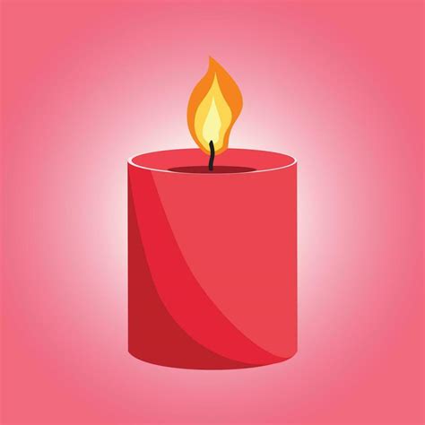 Aromatic candles flat vector illustration. Burning decorative red wax ...