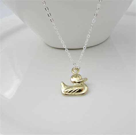 Duck Necklace Gold Duck Necklace Rubber Ducky Necklace Gift