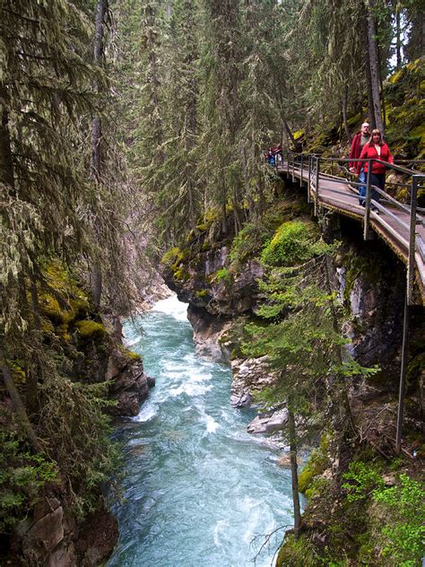 One of Several Catwalks on Johnston Canyon Trail in Banff National Park ...