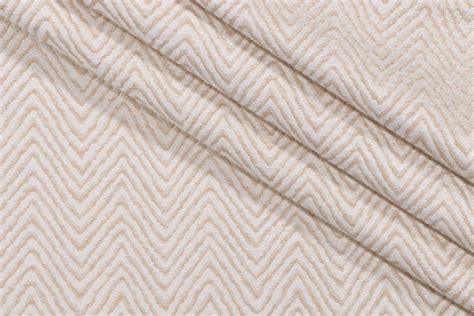 9 25 Yards Chevron Woven Chenille Upholstery Fabric In Vanilla