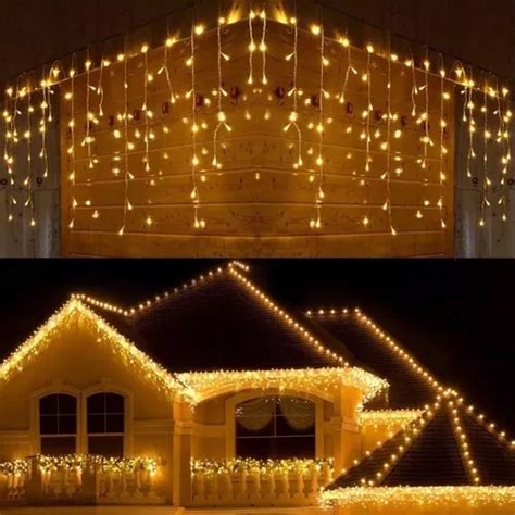 Luces De Cascada Cuerda Luces Navide A Modos Impermeable Meses Sin