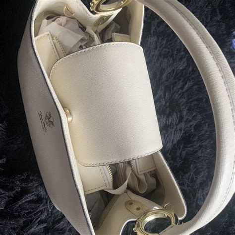 Real beige leather Vera Pelle handbag also comes... - Depop