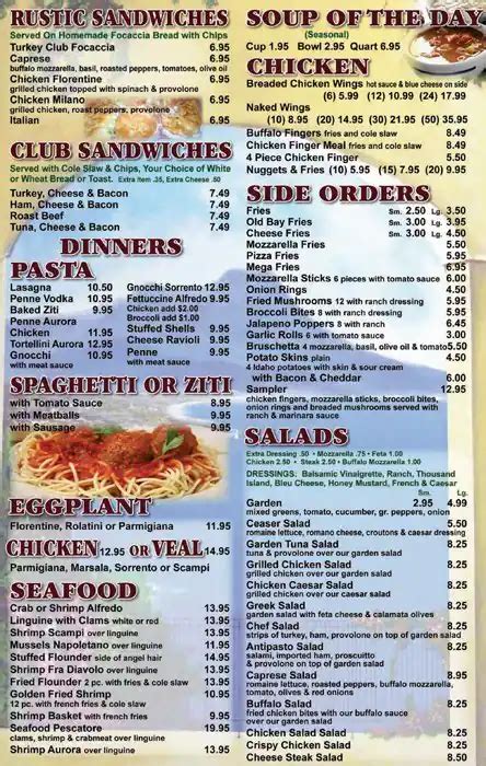 Menu at Mario's Pizza pizzeria, Elkton, 42 Beauchamp Rd