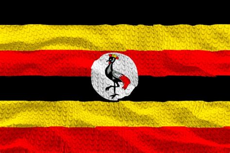 Fondo De La Bandera Nacional De Uganda Con La Bandera De Uganda Foto