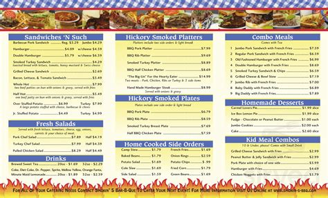 Smokin S Bar B Que Menu In Wetumpka Alabama Usa