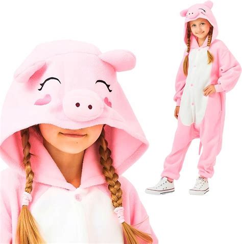 Piżama Onesie Kigurumi Kostium Przebranie Różowa Świnka 125 135cm