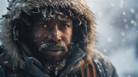 Premium Ai Image Man Wearing Fur Hat And Jacket In The Snow