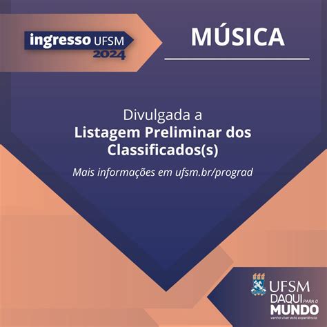 Classificação Preliminar Do Processo Seletivo Música Ufsm 2024 Já Está