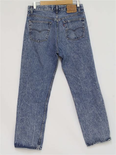 80s Vintage Levis Pants 80s Levis Mens Blue Acid Washed Cotton Denim