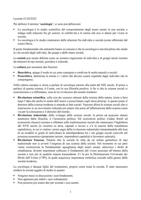 Sociologia Generale Appunti Presi Seguendo Tutte Le Lezioni E Con