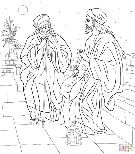 Nicodemus Coloring Page Coloring Nation