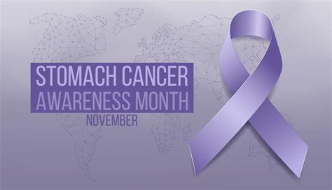 Stomach Cancer Awareness Month Concept Banner Template With Periwinkle