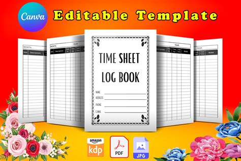 Timesheet Log Book Canva Template Graphic By Wow Art Creative Fabrica