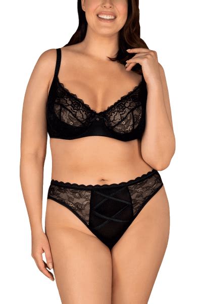 Tlg Schwarzes Dessous Set Plus Size