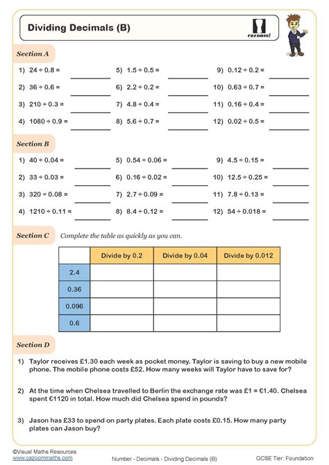 Dividing Decimals Worksheets Worksheets Library