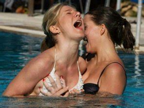 Fun Bikini Interaction Water Porn Pic