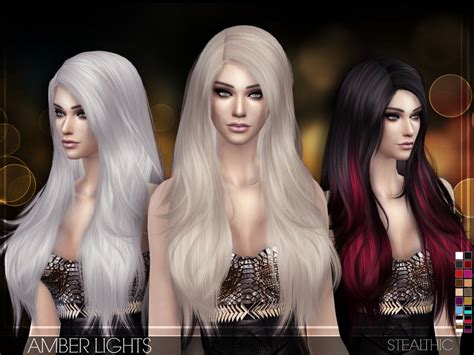 The Sims Resource Stealthic Amber Lights Female Hair