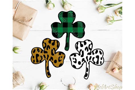 St Patricks Day Svg Shamrock Svg Leopard Print Plaid Svg 423340