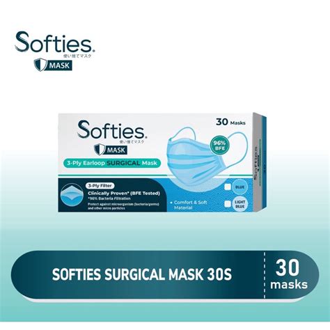 Jual MASKER SOFTIES DAILY SURGICAL MASK 3 PLY EARLOOP BOX 30 PCS