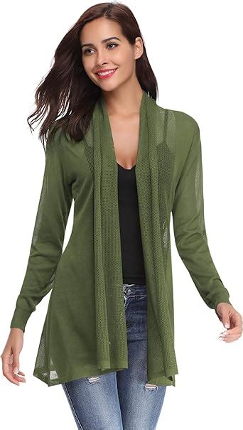 Abollria Waterfall Cardigan For Women Summer Lightweight Long Sleeve