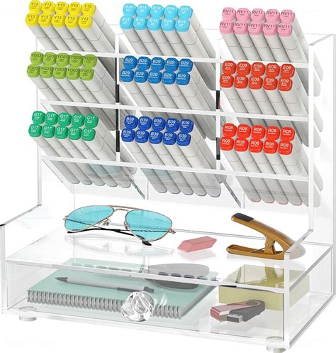 Amazon NiOffice Clear Acrylic Desk Organizer With 10 Compartments