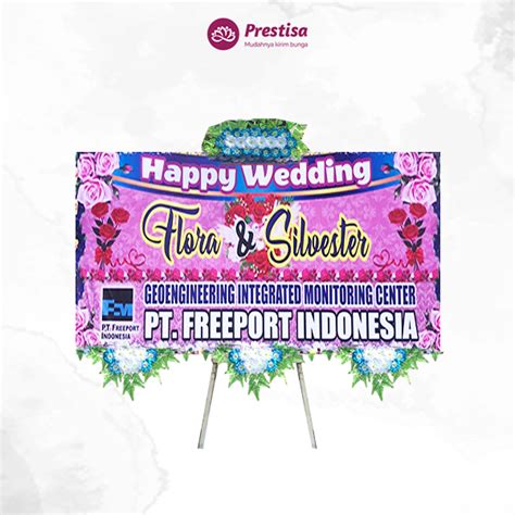 Karangan Bunga Papan Wedding Tembagapura 1 Prestisa