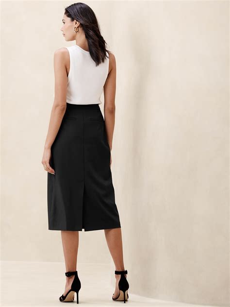 Sculpted Midi Pencil Skirt Banana Republic Factory