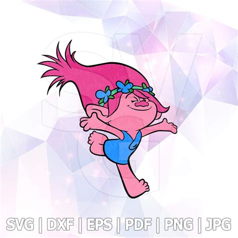 Trolls Poppy LAYERED SVG DXF Png Eps Studio Vector Cut Files Etsy