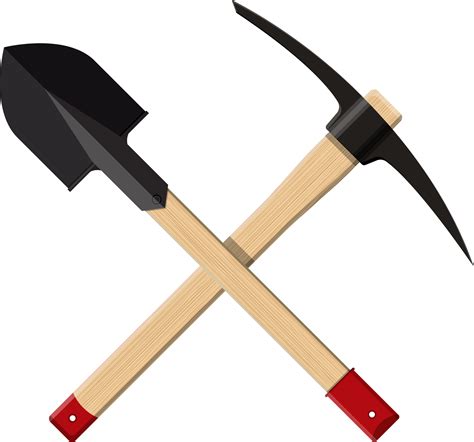 crossed shovel  pickaxe  png