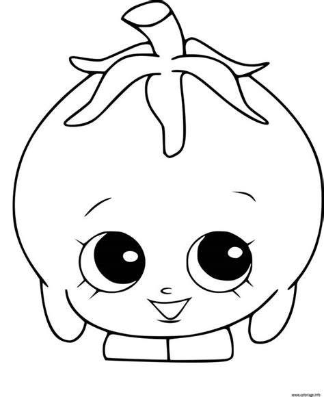 Coloriage Tomate kawaii dessin gratuit à imprimer