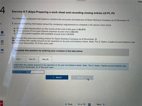 Solved Exercise Algo Preparing A Work Sheet And Chegg