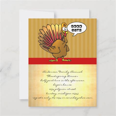 Funny Thanksgiving Dinner Invitation | Zazzle.com