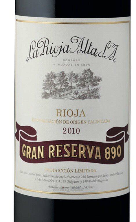 890 Gran Reserva 2010 La Rioja Alta Your Personal Wine Professional