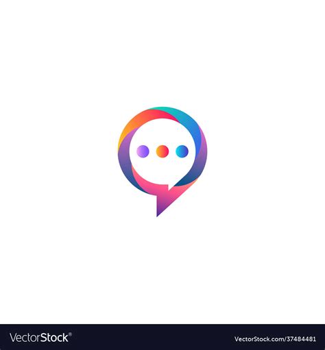 Colorful On Circle Chat Icon Logo Royalty Free Vector Image