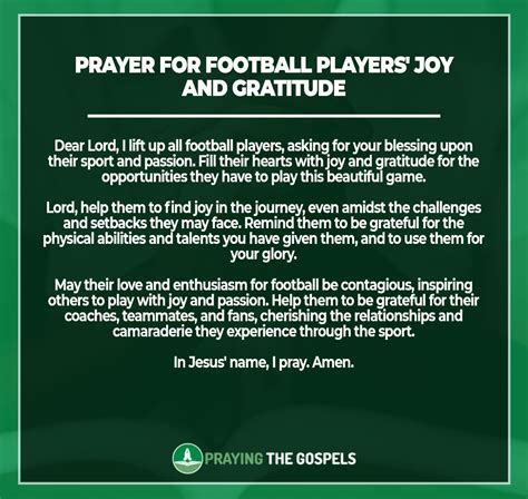 Prayers For Football Players With Bible Verses Explaining The Bible