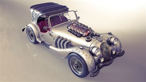 Steampunk Car - Morgan Roadster 3D model | CGTrader