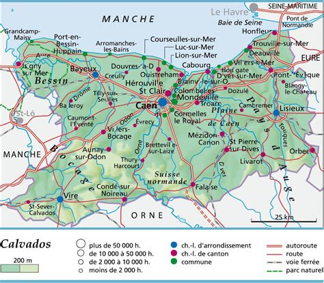 Carte Du Calvados Vacances Arts Guides Voyages