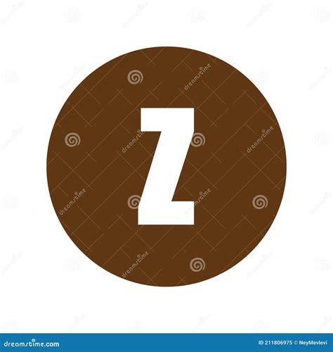 Letter Z Logo Symbol In Brown Circle Stock Vector Illustration Of
