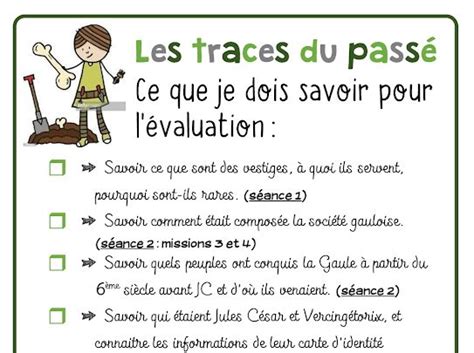 A Green And White Sign That Says Les Traces Du Passe With An Image Of A