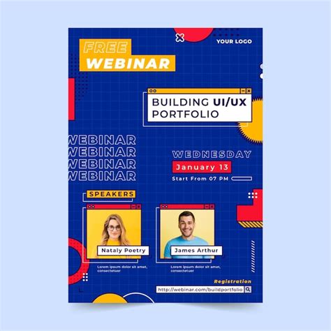 Webinar Flyer Vorlage Mit Foto Premium Vektor