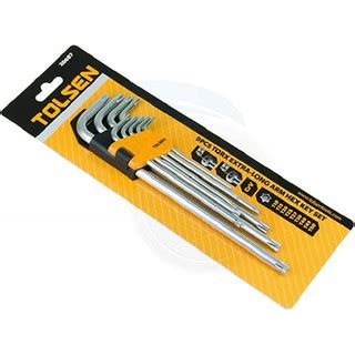 Tolsen 9pcs Torx Extra Long Arm Allen Hex Key Set T10 T50 20057