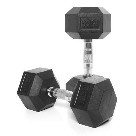 Body Power Kg Rubber Hex Dumbbells X