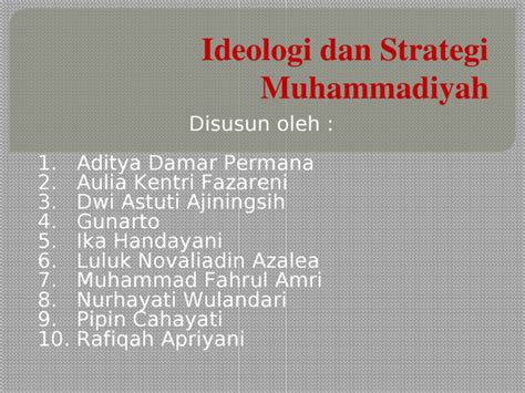 Ppt Ideologi Dan Strategi Muhammadiyah H Ppt Dokumen Tips