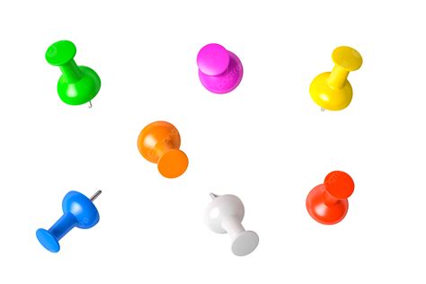 Push Pins Set Blank Orange Symbol Isolated Png Transparent Image And