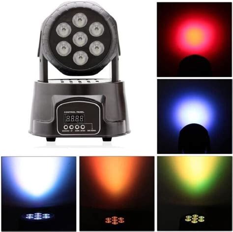 Testa Mobile Luci Led Rgb Rotante Proiettore Effetto Luci Discoteca