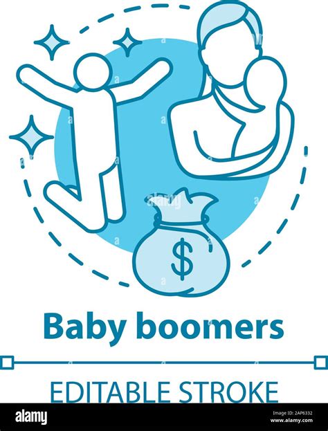 Baby Boomers Concept Icon Generation Idea Thin Line Illustration