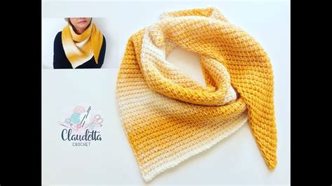 TUNISIAN CROCHET TRIANGLE SHAWL EASY BEGINNER YouTube