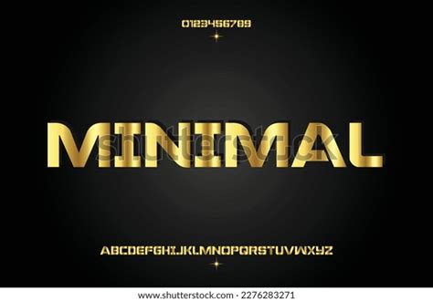 Minimal Elegant Golden Alphabet Letters Font Stock Vector Royalty Free