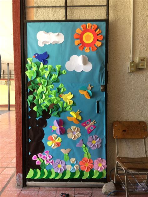 Puerta de primavera Decoraciones escolares Decoración primavera