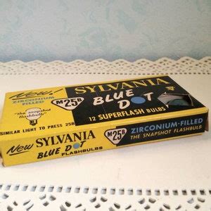 Vintage Sylvania Blue Dot Superflash Camera Flash Bulbs M B Etsy